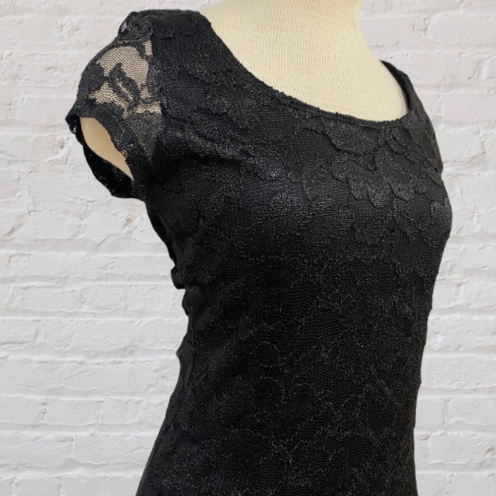 Charlotte Russe gold accent lace black top